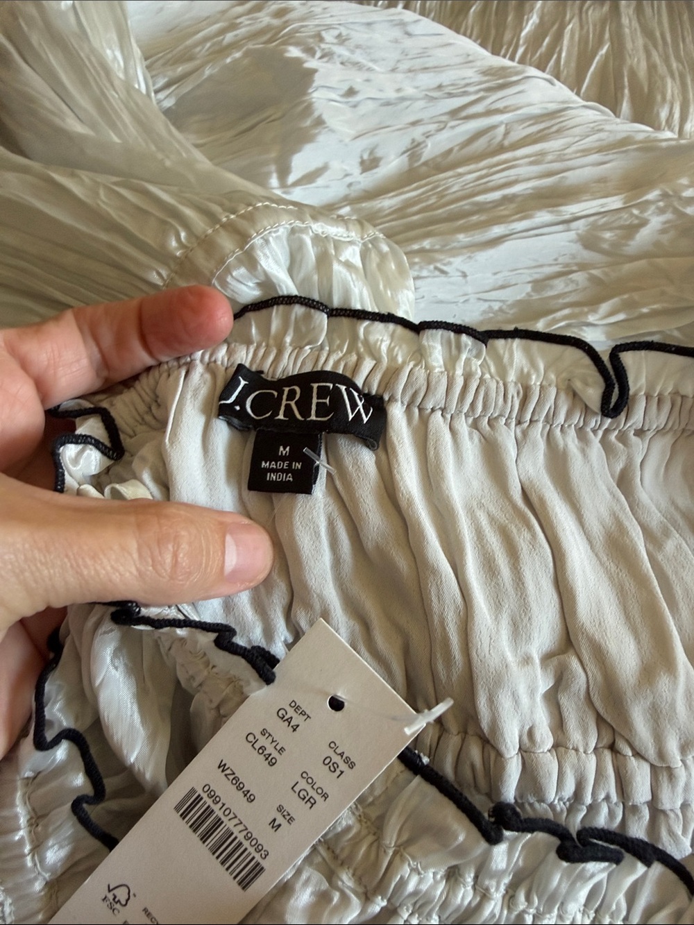 NWT J Crew Crinkle Ruffle Trim Dress - Picture 6 of 11